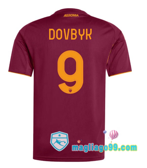 Magliago - Passione Maglie Thai Affidabili Basso Costo Online Shop | Maglia AS Roma (DOVBYK 9) Prima Rosso 2025/2026