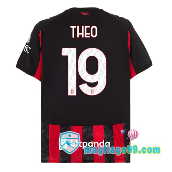 Magliago - Passione Maglie Thai Affidabili Basso Costo Online Shop | Maglia AC Milan (THEO 19) Prima Rosso Nero 2025/2026