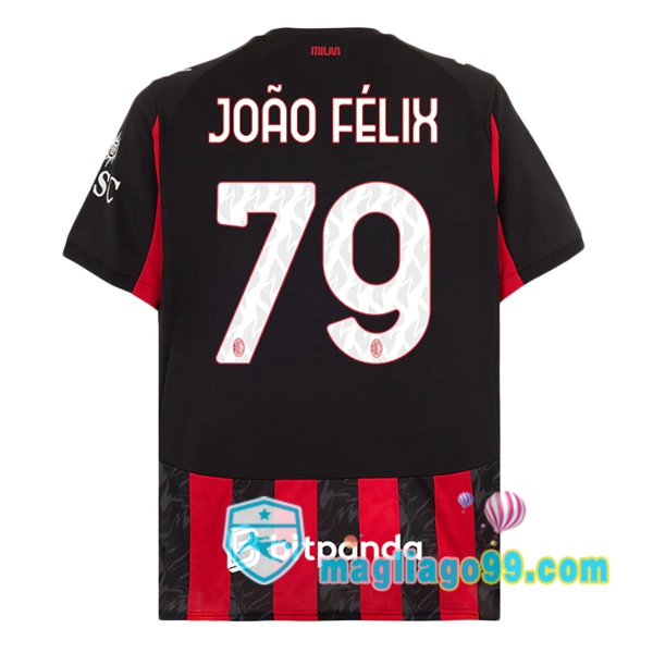 Magliago - Passione Maglie Thai Affidabili Basso Costo Online Shop | Maglia AC Milan (João Félix 79) Prima Rosso Nero 2025/2026