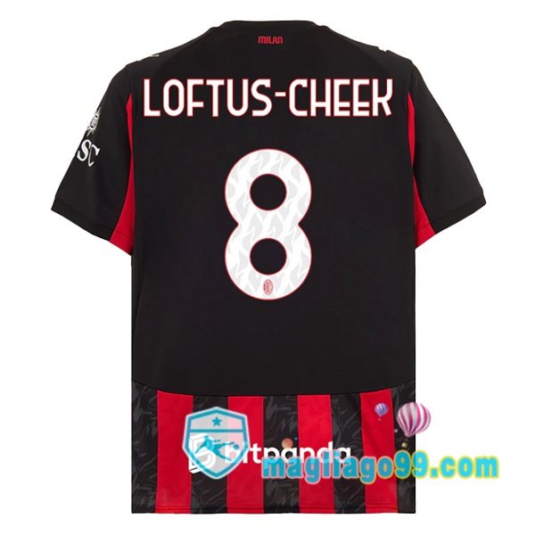 Magliago - Passione Maglie Thai Affidabili Basso Costo Online Shop | Maglia AC Milan (Loftus-Cheek 8) Prima Rosso Nero 2025/2026