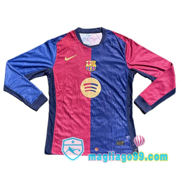 Magliago - Passione Maglie Thai Affidabili Basso Costo Online Shop | Maglia FC Barcellona Prima Maniche Lunghe Blu Rosso 2024/2025