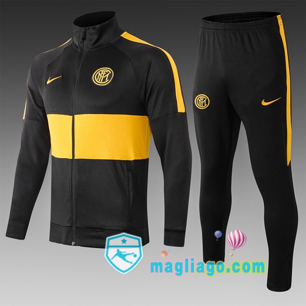 Magliago - Passione Maglie Thai Affidabili Basso Costo Online Shop | Tuta da Allenamento Inter Milan Bambino Nero Giallo 2019/2020