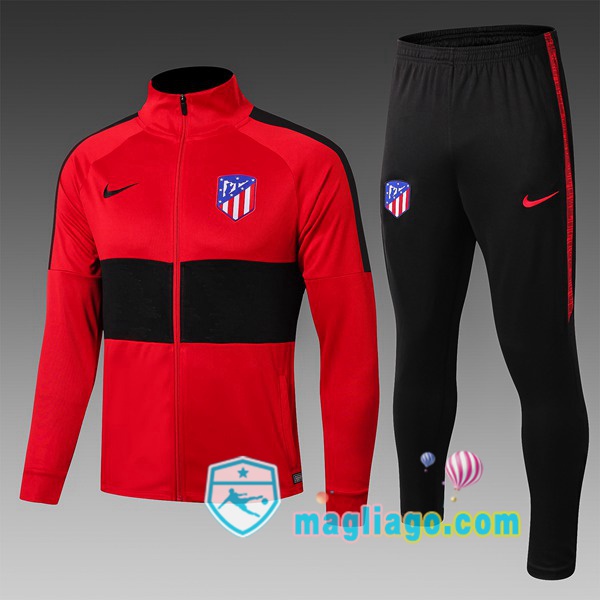 Magliago - Passione Maglie Thai Affidabili Basso Costo Online Shop | Giacca Da Allenamento Atletico Madrid Bambino Nero Rosso 2019/2020