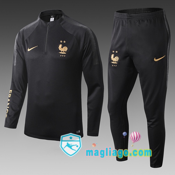 Magliago - Passione Maglie Thai Affidabili Basso Costo Online Shop | Tuta da Allenamento Francia Bambino Nero 2019/2020
