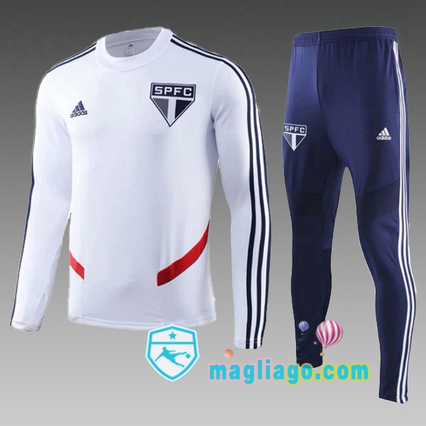 Magliago - Passione Maglie Thai Affidabili Basso Costo Online Shop | Felpa Con Cappuccio Sao Paulo FC Bambino Bianco 2019/2020