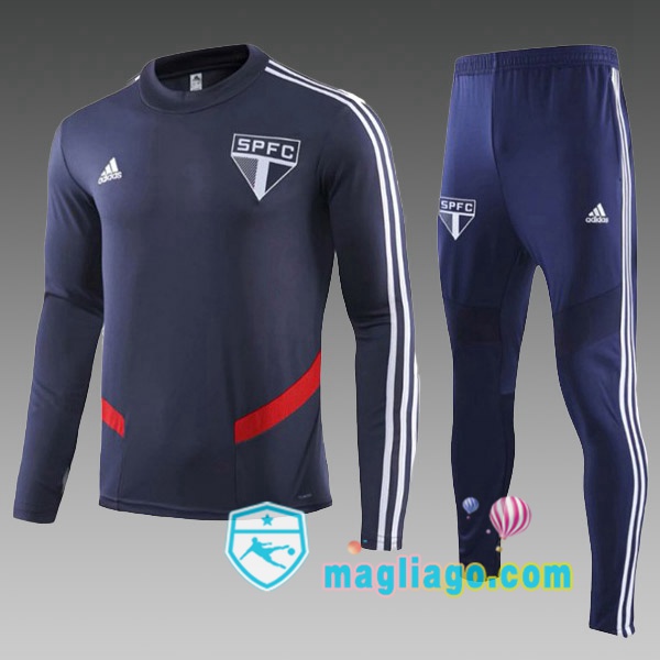 Magliago - Passione Maglie Thai Affidabili Basso Costo Online Shop | Felpa Con Cappuccio Sao Paulo FC Bambino Blu Reale 2019/2020