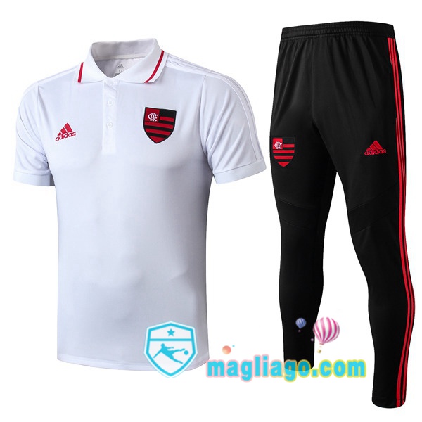 Magliago - Passione Maglie Thai Affidabili Basso Costo Online Shop | Flamengo Polo Maglia Uomo + Pantaloni Bianco 2019/2020