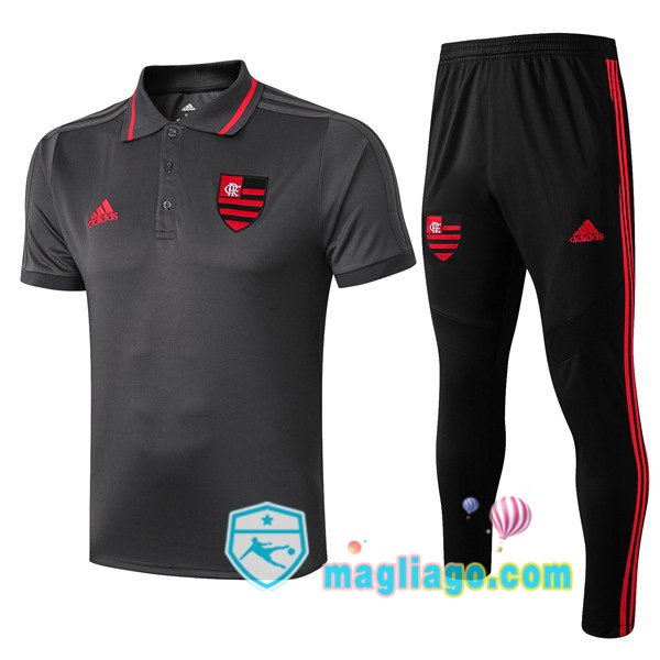 Magliago - Passione Maglie Thai Affidabili Basso Costo Online Shop | Flamengo Polo Maglia Uomo + Pantaloni Grigio 2019/2020