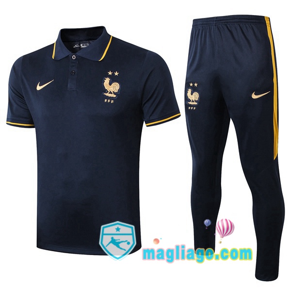 Magliago - Passione Maglie Thai Affidabili Basso Costo Online Shop | Francia Polo Maglia Uomo + Pantaloni Blu Reale 2019/2020