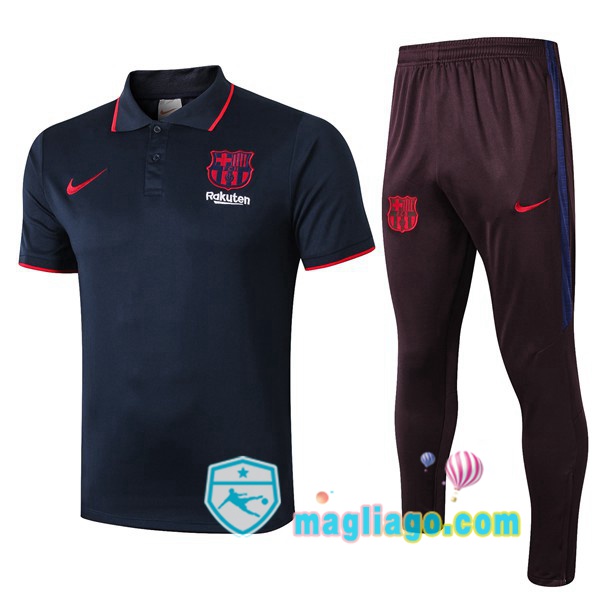 Magliago - Passione Maglie Thai Affidabili Basso Costo Online Shop | FC Barcellona Polo Maglia Uomo + Pantaloni Blu Reale 2019/2020
