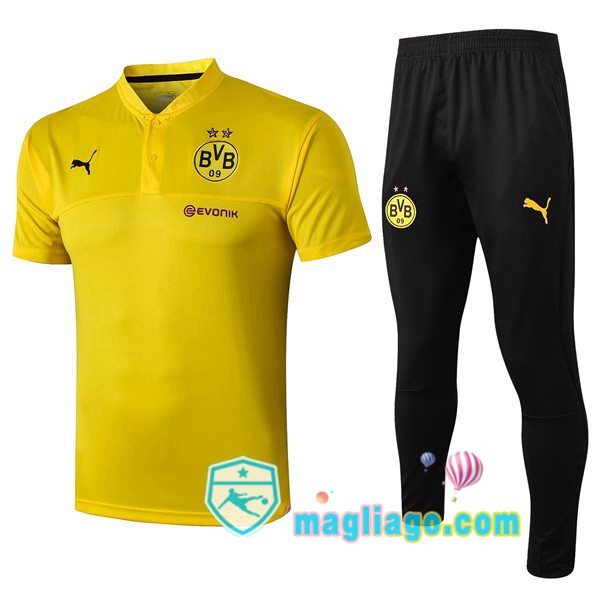 Magliago - Passione Maglie Thai Affidabili Basso Costo Online Shop | Dortmund BVB Polo Maglia Uomo + Pantaloni Giallo 2019/2020