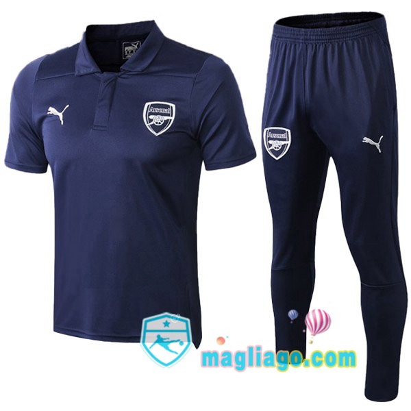 Magliago - Passione Maglie Thai Affidabili Basso Costo Online Shop | Arsenal Polo Maglia Uomo + Pantaloni Blu Scuro 2019/2020