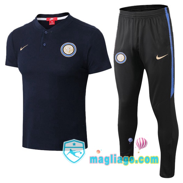 Magliago - Passione Maglie Thai Affidabili Basso Costo Online Shop | Inter Milan Polo Maglia Uomo + Pantaloni Blu Scuro 2019/2020