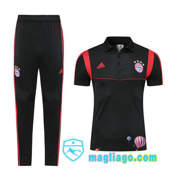 Magliago - Passione Maglie Thai Affidabili Basso Costo Online Shop | Bayern Monaco Polo Maglia Uomo + Pantaloni Nero 2019/2020