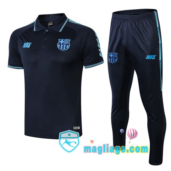 Magliago - Passione Maglie Thai Affidabili Basso Costo Online Shop | FC Barcellona NIKE Polo Maglia Uomo + Pantaloni Blu Scuro 2019/2020