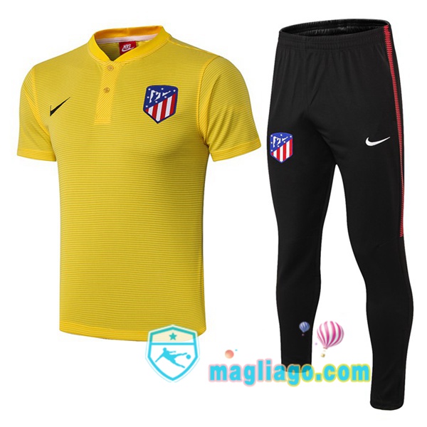 Magliago - Passione Maglie Thai Affidabili Basso Costo Online Shop | Atletico Madrid Polo Maglia Uomo + Pantaloni Giallo 2019/2020