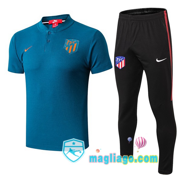 Magliago - Passione Maglie Thai Affidabili Basso Costo Online Shop | Atletico Madrid Polo Maglia Uomo + Pantaloni Blu 2019/2020