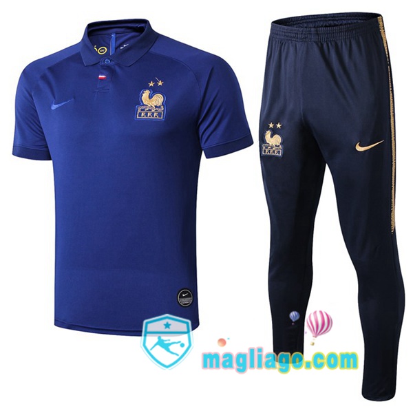 Magliago - Passione Maglie Thai Affidabili Basso Costo Online Shop | Francia Polo Maglia Uomo + Pantaloni Blu 2019/2020