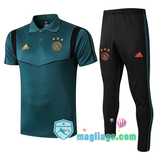Magliago - Passione Maglie Thai Affidabili Basso Costo Online Shop | AFC Ajax Polo Maglia Uomo + Pantaloni Verde 2019/2020