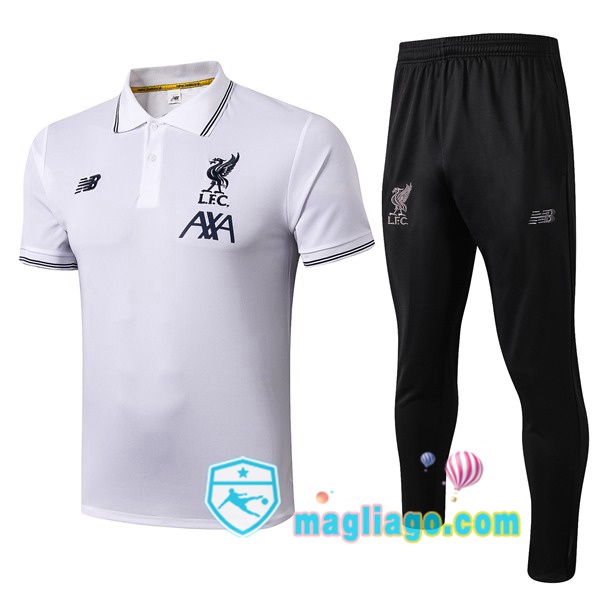 Magliago - Passione Maglie Thai Affidabili Basso Costo Online Shop | FC Liverpool Polo Maglia Uomo + Pantaloni Bianco 2019/2020