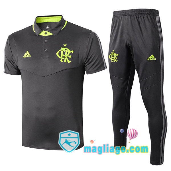Magliago - Passione Maglie Thai Affidabili Basso Costo Online Shop | Flamengo Polo Maglia Uomo + Pantaloni Grigio Scuro 2019/2020
