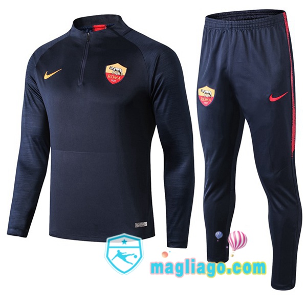 Magliago - Passione Maglie Thai Affidabili Basso Costo Online Shop | Tuta da Allenamento AS Roma Blu Scuro 2019/2020