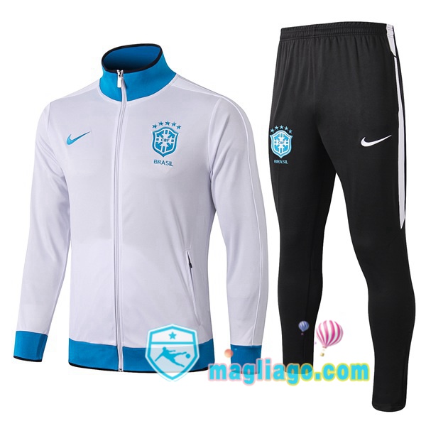Magliago - Passione Maglie Thai Affidabili Basso Costo Online Shop | Giacca Da Allenamento Brasile Bianco 2019/2020
