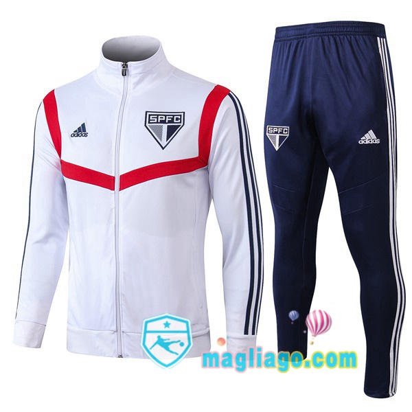 Magliago - Passione Maglie Thai Affidabili Basso Costo Online Shop | Giacca Da Allenamento Sao Paulo FC Bianco 2019/2020
