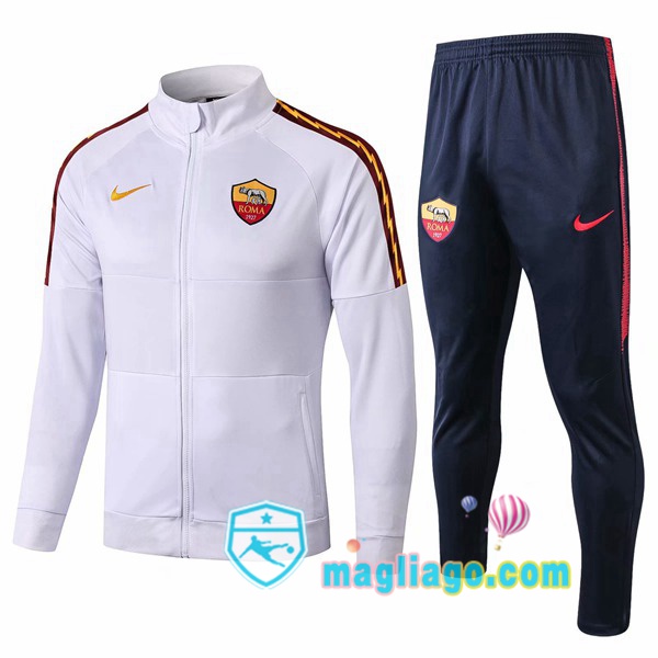 Magliago - Passione Maglie Thai Affidabili Basso Costo Online Shop | Giacca Da Allenamento AS Roma Bianco 2019/2020