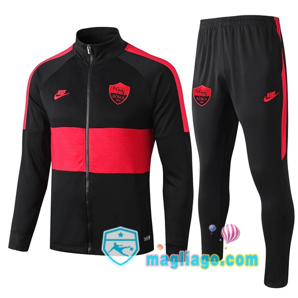Magliago - Passione Maglie Thai Affidabili Basso Costo Online Shop | Giacca Da Allenamento AS Roma Nero Rosso 2019/2020
