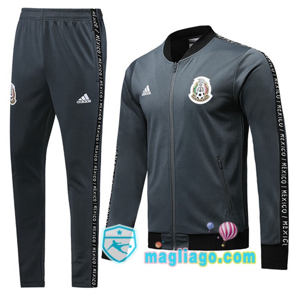 Magliago - Passione Maglie Thai Affidabili Basso Costo Online Shop | Giacca Da Allenamento Messico Grigio Scuro 2019/2020