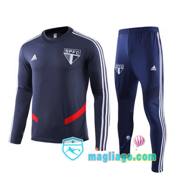 Magliago - Passione Maglie Thai Affidabili Basso Costo Online Shop | Tuta da Allenamento Sao Paulo FC Ciano Scuro 2019/2020