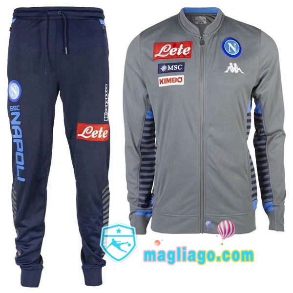 Magliago - Passione Maglie Thai Affidabili Basso Costo Online Shop | Giacca Da Allenamento SSC Napoli Grigio 2019/2020