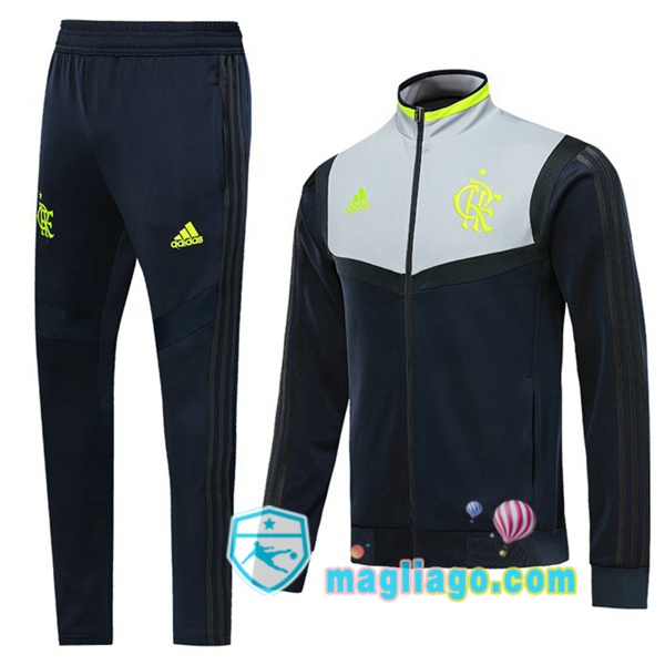 Magliago - Passione Maglie Thai Affidabili Basso Costo Online Shop | Giacca Da Allenamento Flamengo Blu Scuro Grigio 2019/2020