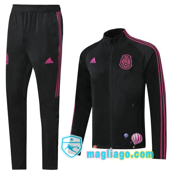 Magliago - Passione Maglie Thai Affidabili Basso Costo Online Shop | Giacca Da Allenamento Messico Nero Rosa 2019/2020