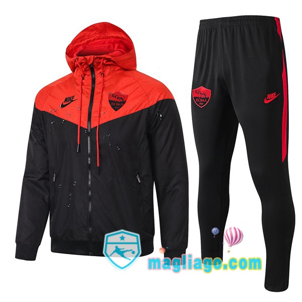 Magliago - Passione Maglie Thai Affidabili Basso Costo Online Shop | Giacca a Vento AS Roma Rosso Nero 2019/2020