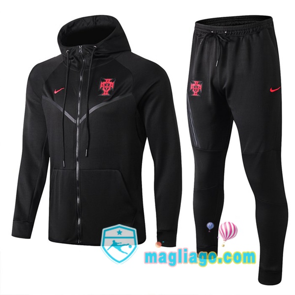 Magliago - Passione Maglie Thai Affidabili Basso Costo Online Shop | Felpa Con Cappuccio Portogallo Nero 2019 2020