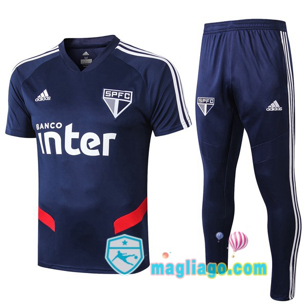 Magliago - Passione Maglie Thai Affidabili Basso Costo Online Shop | Maglie Allenamento Sao Paulo FC + Pantaloni Blu 2019/2020