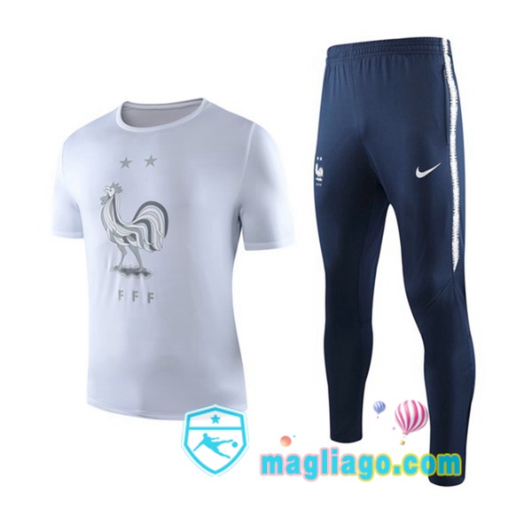 Magliago - Passione Maglie Thai Affidabili Basso Costo Online Shop | Maglie Allenamento Francia + Pantaloni Bianco 2019/2020