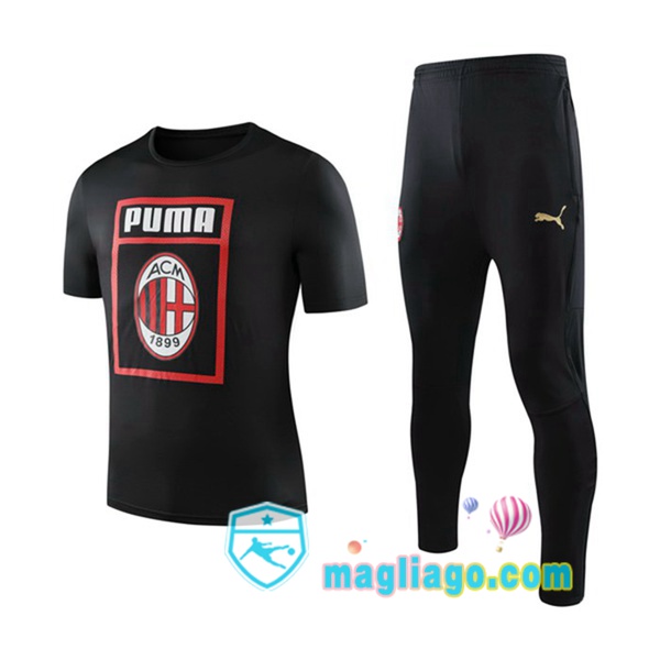 Magliago - Passione Maglie Thai Affidabili Basso Costo Online Shop | Maglie Allenamento AC Milan + Pantaloni Nero 2019/2020