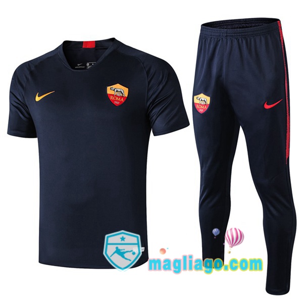 Magliago - Passione Maglie Thai Affidabili Basso Costo Online Shop | Maglie Allenamento AS Roma + Pantaloni Blu Scuro 2019/2020