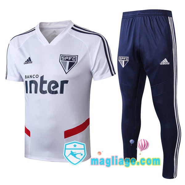 Magliago - Passione Maglie Thai Affidabili Basso Costo Online Shop | Maglie Allenamento Sao Paulo FC + Pantaloni Bianco 2019/2020