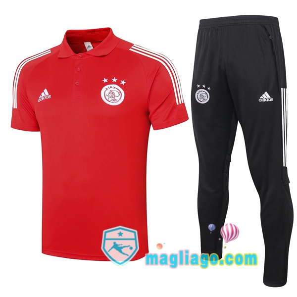 Magliago - Passione Maglie Thai Affidabili Basso Costo Online Shop | Polo AFC Ajax Polo Maglia Uomo + Pantaloni Rosso 2020/2021