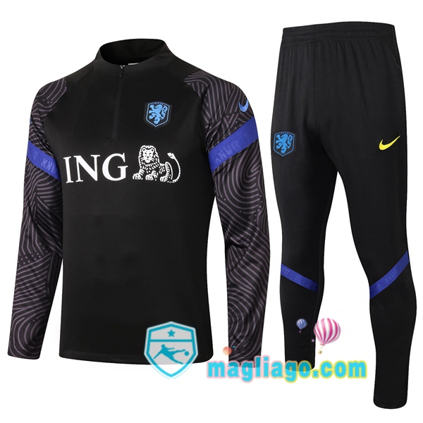 Magliago - Passione Maglie Thai Affidabili Basso Costo Online Shop | Tuta da Allenamento Paesi Bassi Nero 2020/2021