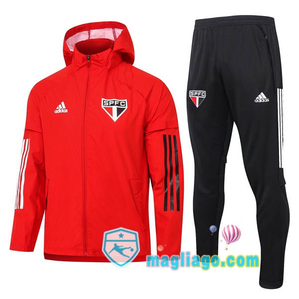 Magliago - Passione Maglie Thai Affidabili Basso Costo Online Shop | Giacca A Vento Sao Paulo FC Rosso 2020/2021