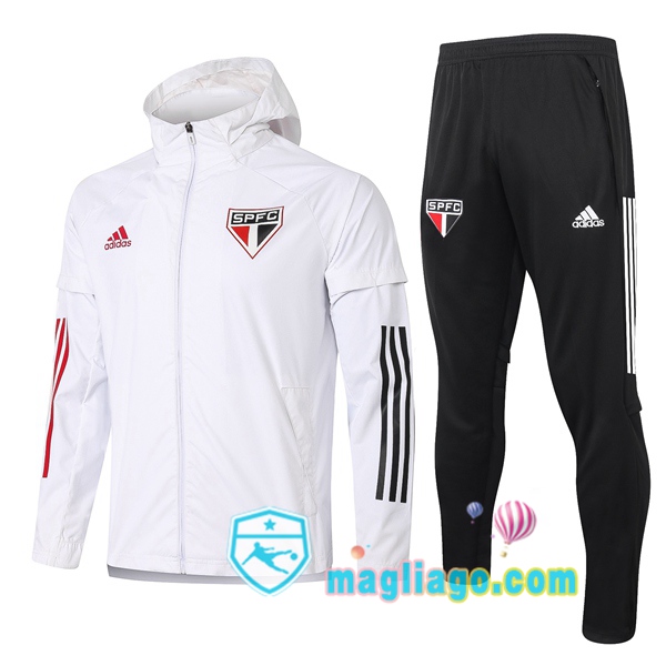 Magliago - Passione Maglie Thai Affidabili Basso Costo Online Shop | Giacca A Vento Sao Paulo FC Bianco 2020/2021