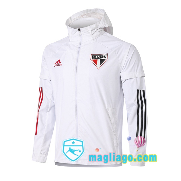 Magliago - Passione Maglie Thai Affidabili Basso Costo Online Shop | Giacca A Vento Sao Paulo FC Bianco 2020/2021