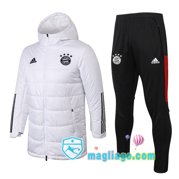 Magliago - Passione Maglie Thai Affidabili Basso Costo Online Shop | Uomo Piumino E Pantaloni Bayern Monaco Bianco 2020/2021