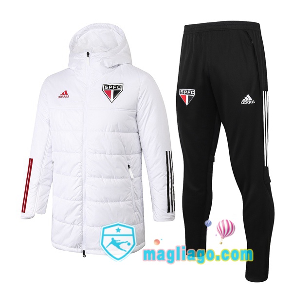 Magliago - Passione Maglie Thai Affidabili Basso Costo Online Shop | Uomo Piumino E Pantaloni Sao Paulo FC Bianco 2020/2021