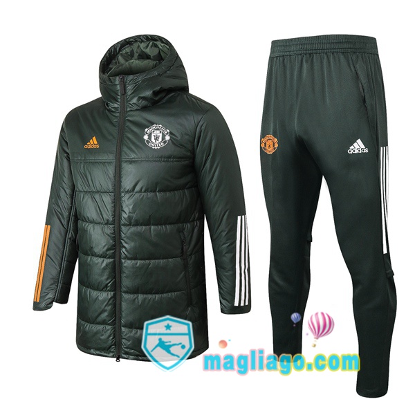 Magliago - Passione Maglie Thai Affidabili Basso Costo Online Shop | Uomo Piumino E Pantaloni Manchester United Verde 2020/2021
